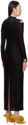 Puppets and Puppets Black Cold Shoulder Midi Dress