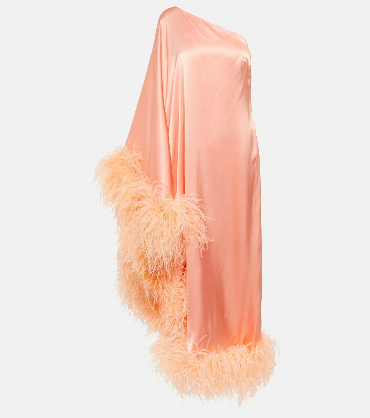 Taller Marmo Ubud feather-trimmed silk maxi dress