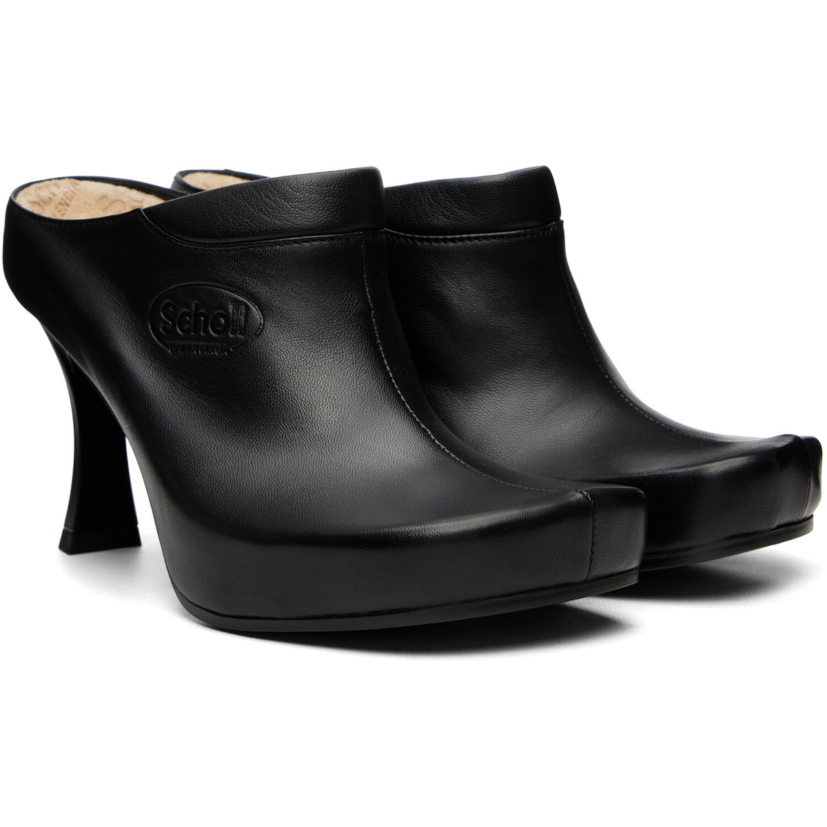 Balenciaga Black Scholl Edition Sheepskin Mule Heels