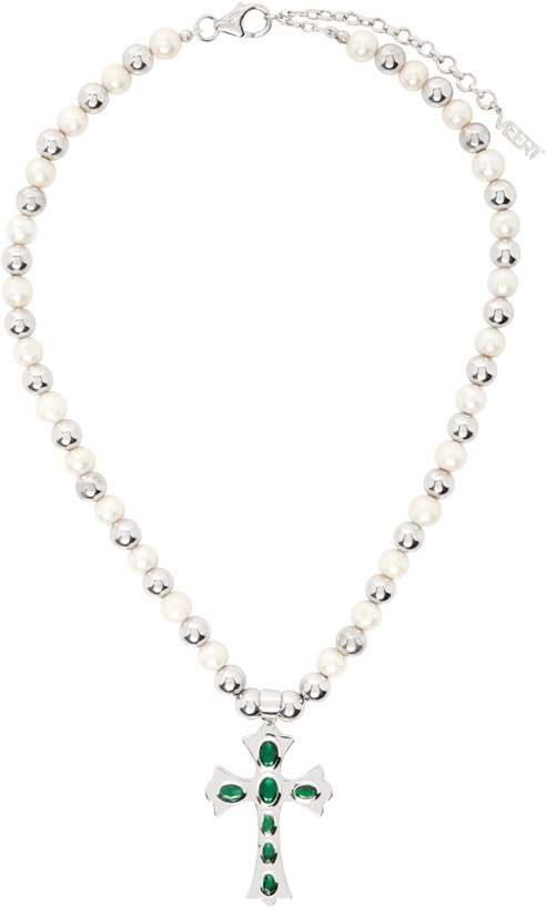 Photo: VEERT 'The Green Cross Freshwater Pearl' Necklace