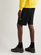 Stone Island - Straight-Leg Logo-Appliquéd Cotton-Jersey Drawstring Shorts - Black