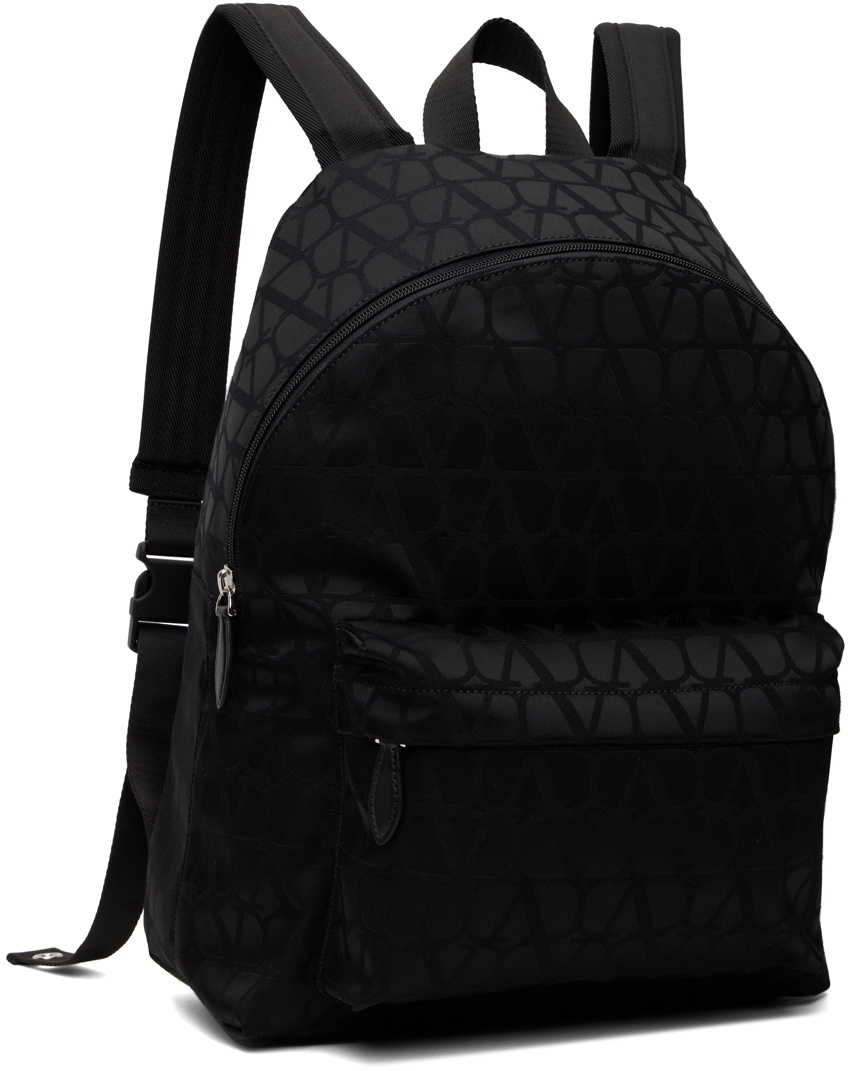 Valentino Garavani Black Toile Iconographe Backpack