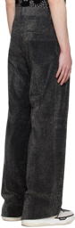 AMIRI Black Pleated Shimmer Trousers