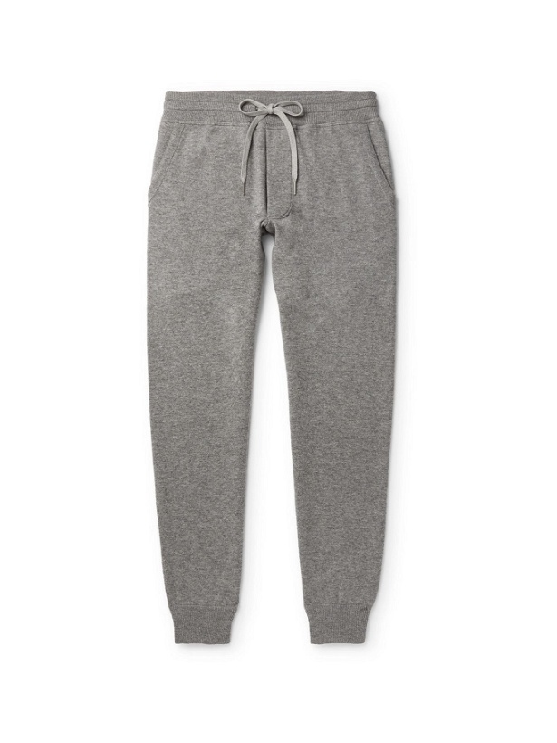 Photo: TOM FORD - Mélange Cashmere and Wool-Blend Sweatpants - Gray