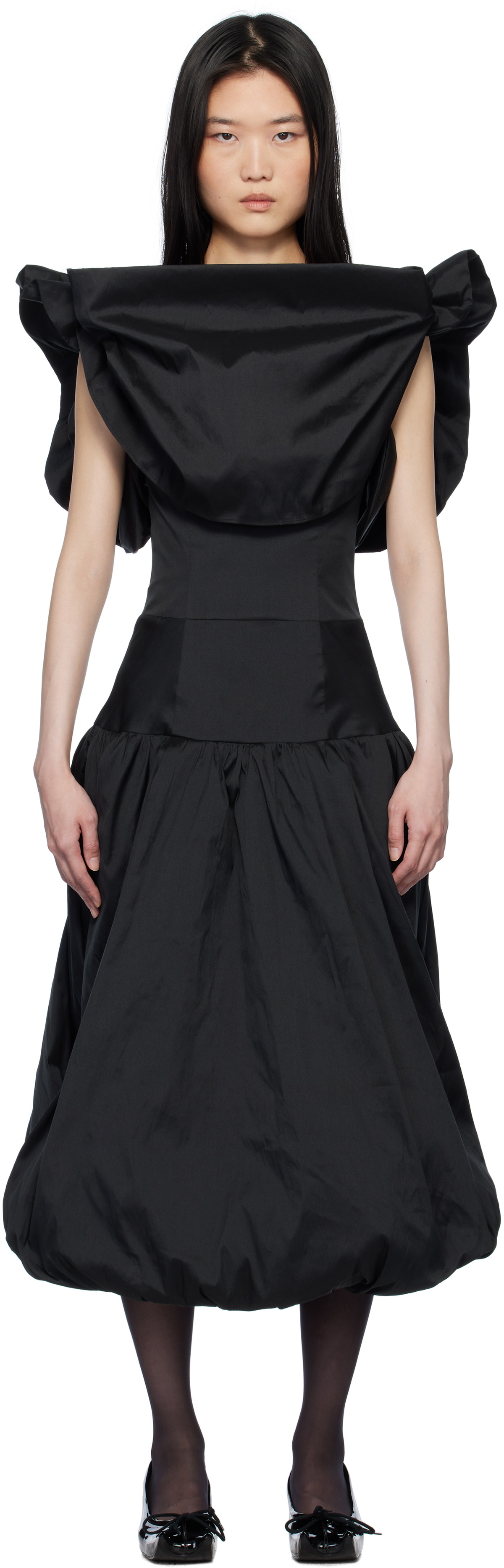 Paula Canovas Del Vas Black Puff Minidress