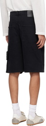 Courrèges Black Hammer Denim Shorts