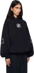 VETEMENTS Black Triple Biker Cross Logo Hoodie