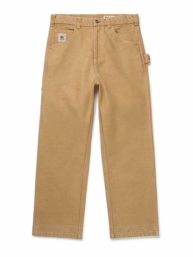 Photo: BODE - Knolly Brook Straight-Leg Embroidered Cotton-Canvas Trousers - Brown