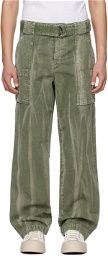 JW Anderson Green Wide-Leg Cargo Pants