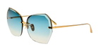 Linda Farrow Lila - Yellow Gold / Aqua Sunglasses