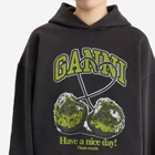 GANNI Women's Isoli Cherries Oversized Hoodie in Phantom