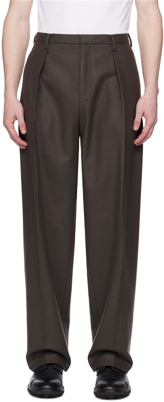 Photo: ZEGNA Brown Pleated Trousers