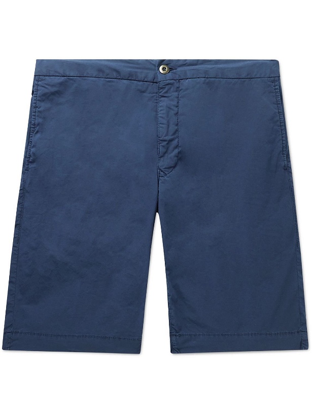 Photo: Incotex - Slim-Fit Cotton-Blend Bermuda Shorts - Blue