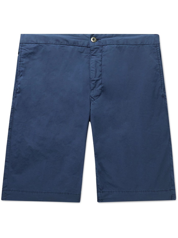 Photo: Incotex - Slim-Fit Cotton-Blend Bermuda Shorts - Blue