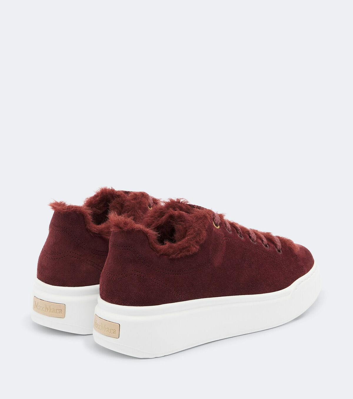 Max Mara Shearling-lined suede sneakers