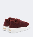 Max Mara Shearling-lined suede sneakers