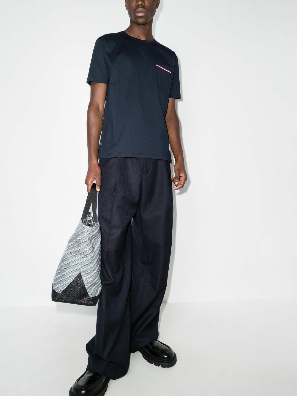 Thom Browne Blue Side Buttons T-Shirt Thom Browne