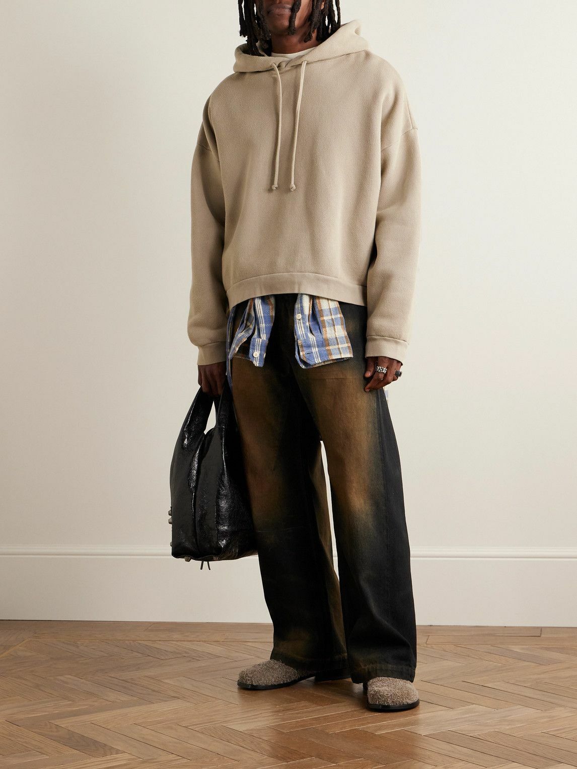 【ACNE STUDIOS】Fester H ロゴ コットンジャージー パーカー Brown Fester H Cotton-Jersey Hoodie | ACNE STUDIOS | MR PORTER