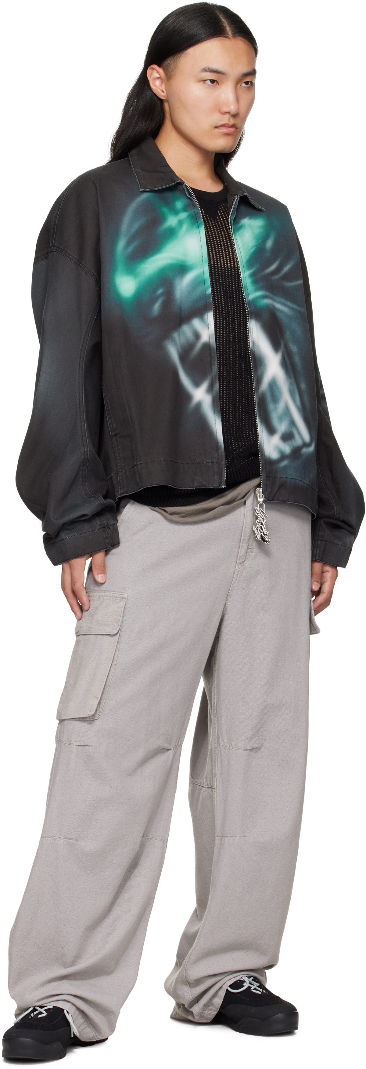Gerrit Jacob Black Printed Denim Jacket