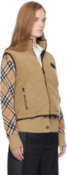 Burberry Beige Cropped Fleece Vest