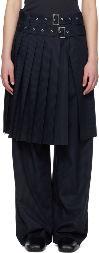 Photo: Charles Jeffrey LOVERBOY Navy Wide Leg Skouser Waisted Trousers