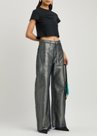 Marques' Almeida Metallic Wide-leg Jeans Silver