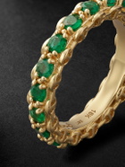 HOORSENBUHS - 3mm Infinite 18-Karat Gold Emerald Ring - Green