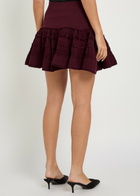 Alaïa Ruffled Wool-blend Mini Skirt Burgundy
