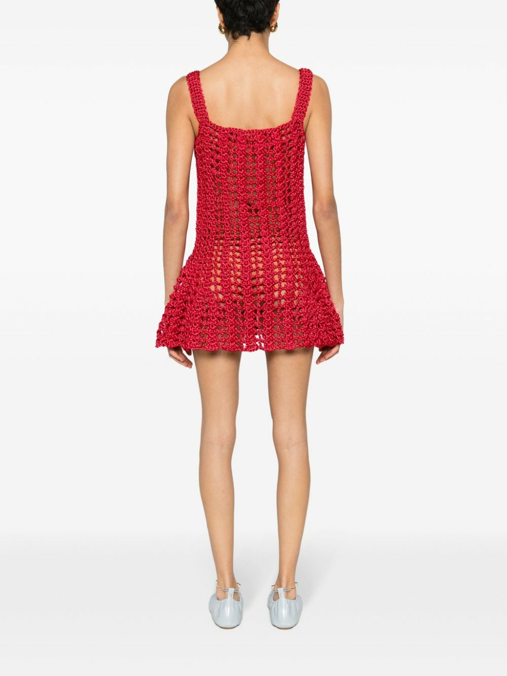 JW Anderson Red Crochet Mini Dress JW Anderson