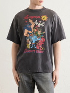 SAINT MXXXXXX - Paint-Splattered Printed Cotton-Jersey T-Shirt - Black
