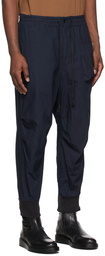 The Viridi-anne Indigo Cotton Jogger Trousers