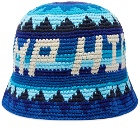 Camp High Men's Counselor Crochet Bucket Hat in Blue