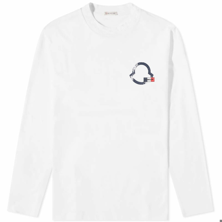Photo: Moncler Men's Badge Logo Long Sleeve Shirt in White