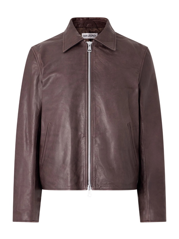 Photo: Our Legacy - Mini Leather Jacket - Brown