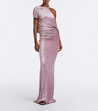 Rick Owens Lilies Tungsten draped open-back velvet gown