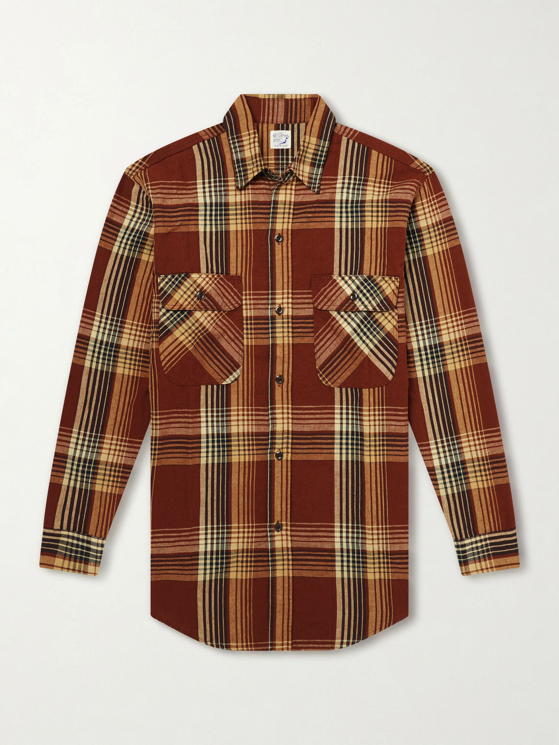 OrSlow - Checked Cotton and Linen-Blend Shirt - Brown