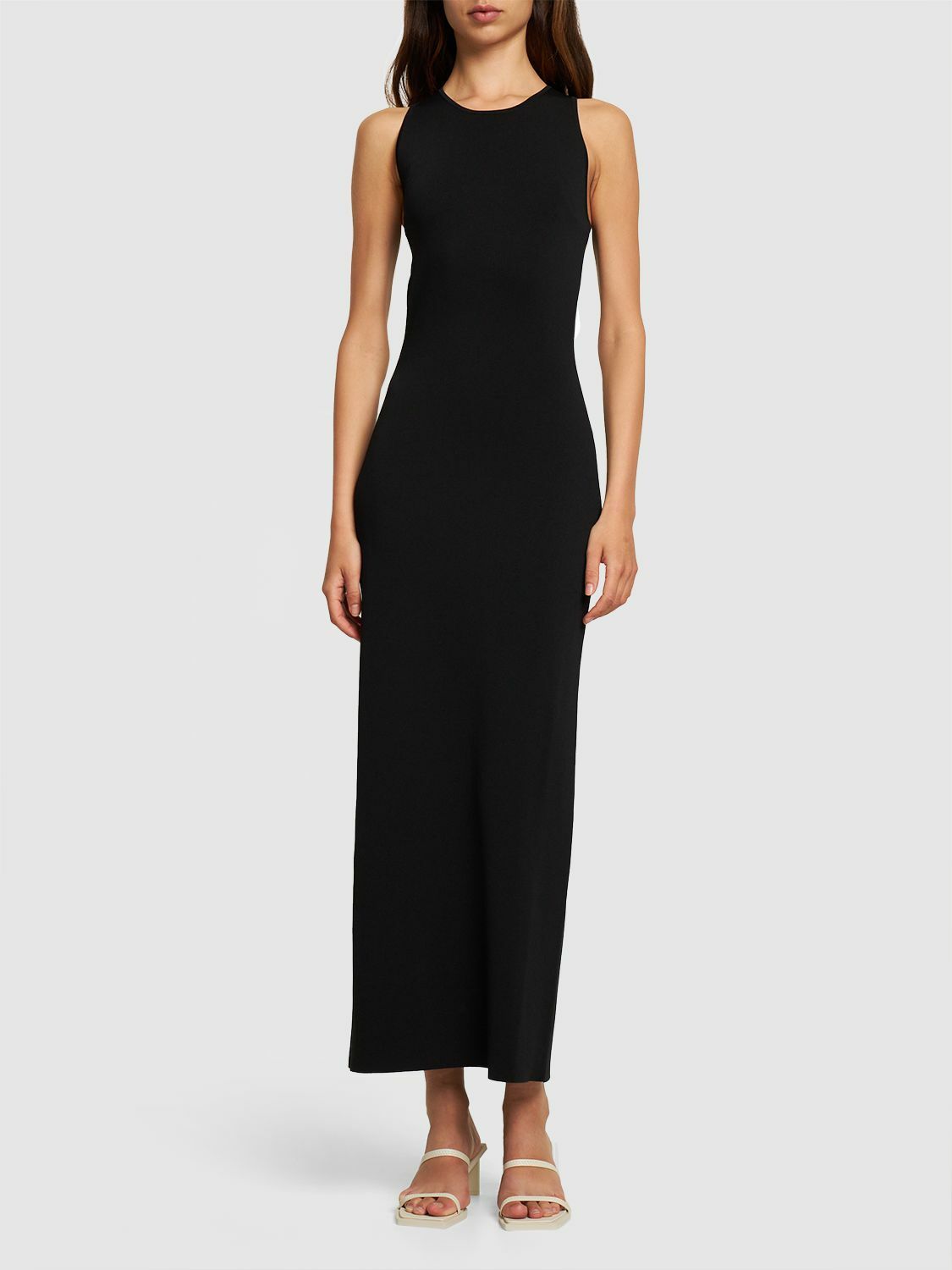 MATTEAU Open Back Viscose Knit Maxi Dress Matteau