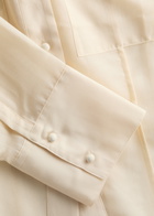 Clea Mason Semi-sheer Wool-blend Shirt Cream