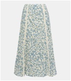 Velvet Kona floral cotton midi skirt