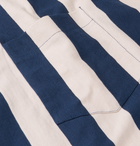 AMI - Slim-Fit Camp-Collar Striped Cotton Shirt - Blue