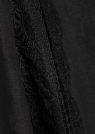 Staud Amalina Lace and Linen Midi Dress Black