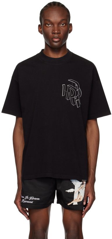 Photo: Represent Black Initial Assembly Outline T-shirt