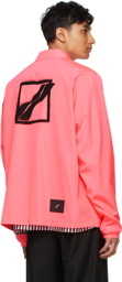 We11done Pink Logo Basic Windbreaker Jacket