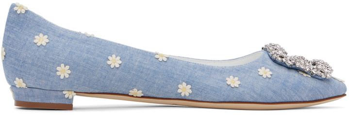 Photo: Manolo Blahnik Blue Hangisiflat Ballerina Flats