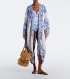 Camilla Embellished printed cotton and silk kaftan