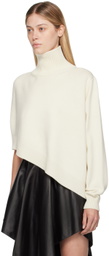 ALAÏA Off-White Asymmetrical Cape Turtleneck