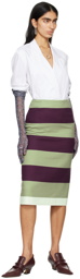 Dries Van Noten Purple & Green Salby Midi Skirt