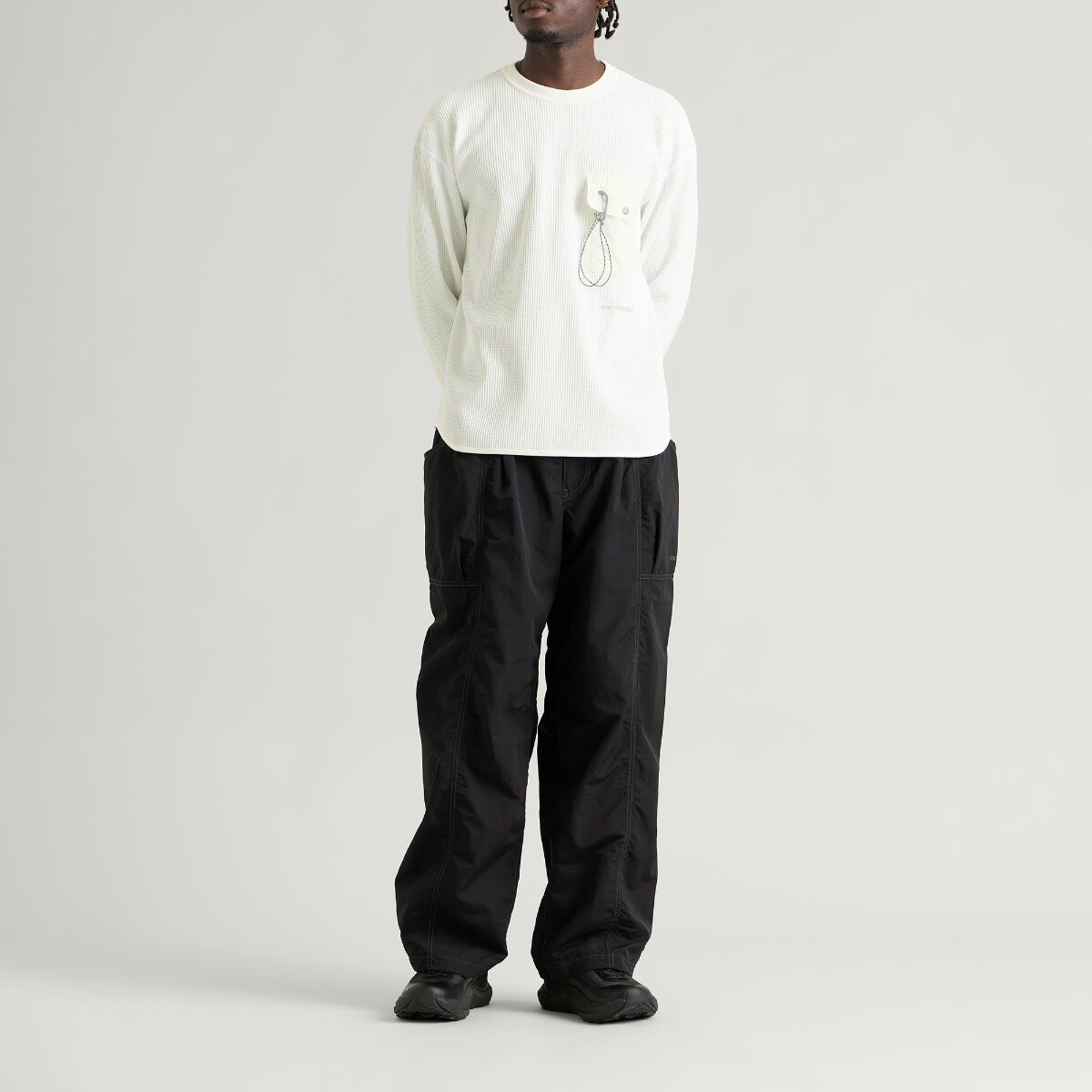 And Wander Men's Longsleeve Waffle T-Shirt in White