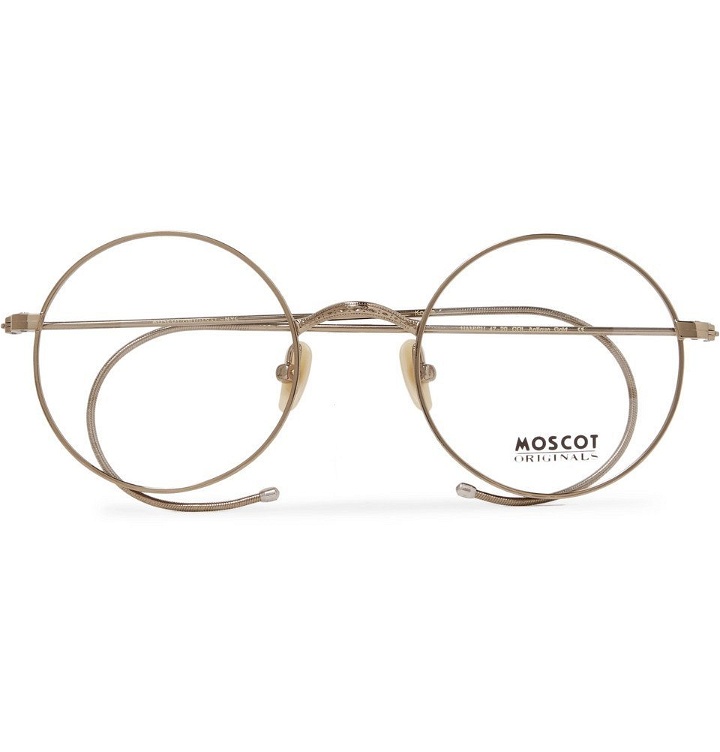 Photo: Moscot - Hamish Round-Frame Gold-Tone Optical Glasses - Gold