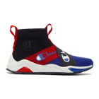 Champion Reverse Weave Navy and Blue Rally Crossover High-Top Sneakers